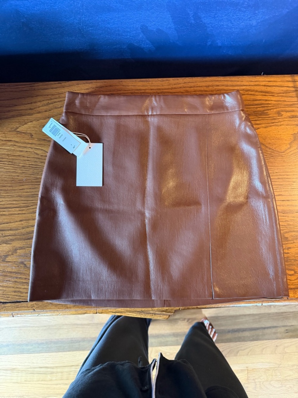 Aritzia Brown Faux Leather Mini Skirt